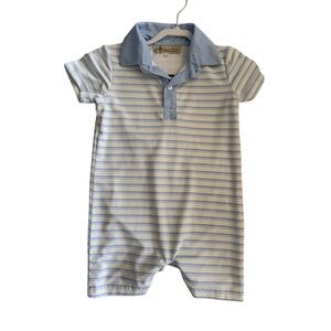 Striped Blue and White Kids Romper
